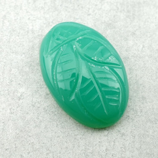 Chalcedony chryso cabochon carved 24x16 mm no 31