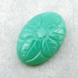 Chalcedony chryso cabochon carved 24x16 mm no 33