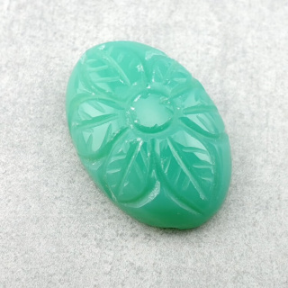 Chalcedony chryso cabochon carved 24x16 mm no 33