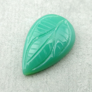 Chalcedony chryso cabochon carved 24x16 mm no 82
