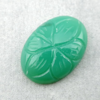 Chalcedony chryso cabochon carved 24x17 mm no 46