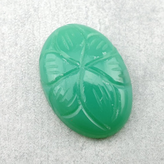 Chalcedony chryso cabochon carved 24x17 mm no 46