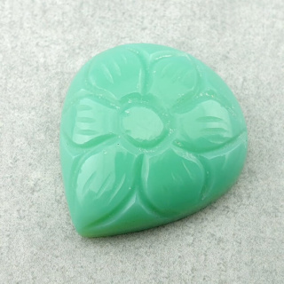 Chalcedony chryso cabochon carved 24x22 mm no. 43