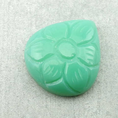 Chalcedony chryso cabochon carved 24x22 mm no 43