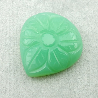 Chalcedony chryso cabochon carved 24x23 mm no 56