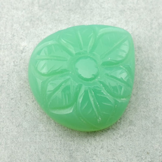 Chalcedony chryso cabochon carved 24x23 mm no 56