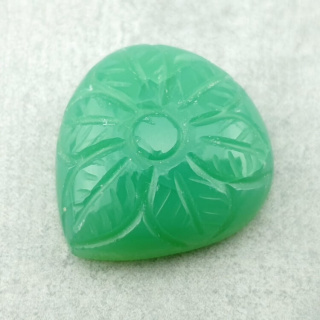 Chalcedony chryso cabochon carved 24x23 mm no. 8