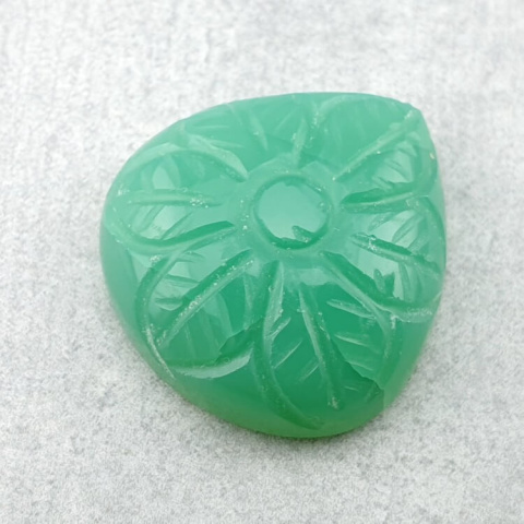 Chalcedony chryso cabochon carved 24x23 mm no 8 Chalcedony chryso cabochon carved 24x23 mm no 8