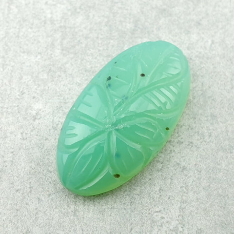 Chalcedony chryso cabochon carved 25x13 mm no 27 Chalcedony chryso cabochon carved 25x13 mm no 27