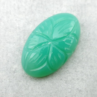 Chalcedony chryso cabochon carved 25x15 mm no 18