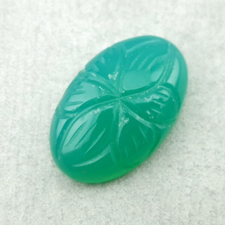 Chalcedony chryso cabochon carved 25x15 mm no 76