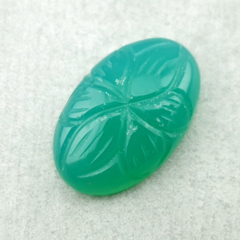 Chalcedony chryso cabochon carving 25x15 mm no. 76 Chalcedony chryso cabochon carving 25x15 mm no. 76