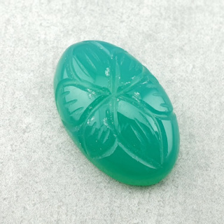 Chalcedony chryso cabochon carved 25x15 mm no 76