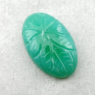 Chalcedony chryso cabochon carved 25x16 mm no 39