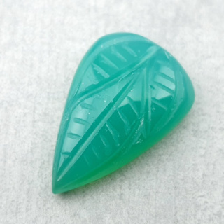 Chalcedony chryso cabochon carved 25x17 mm no 22
