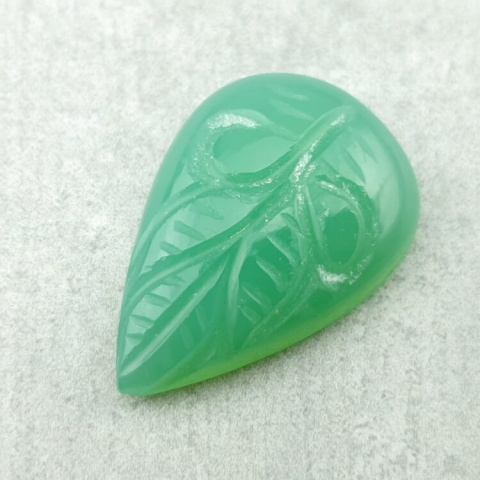 Chalcedony chryso cabochon carved 25x17 mm no 61 Chalcedony chryso cabochon carved 25x17 mm no 61