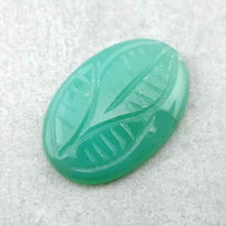 Chalcedony chryso cabochon carved 25x17 mm no 64