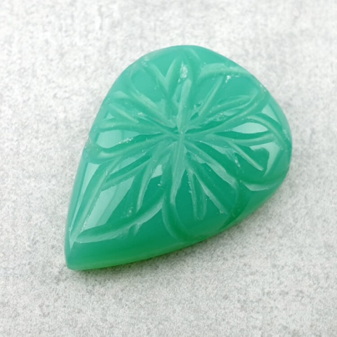 Chalcedony chryso cabochon carved 25x18 mm no 12 Chalcedony chryso cabochon carved 25x18 mm no 12