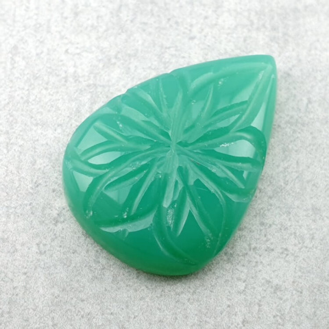 Chalcedony chryso cabochon carved 25x18 mm no 12 Chalcedony chryso cabochon carved 25x18 mm no 12