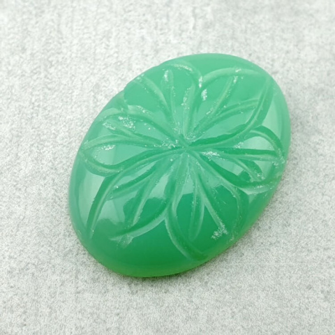 Chalcedon chryzo kaboszon carving 25x18 mm nr 3 Chalcedon chryzo kaboszon carving 25x18 mm nr 3