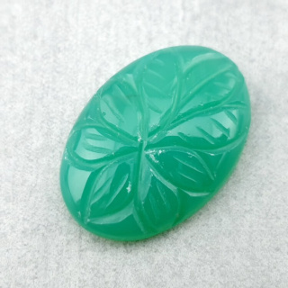 Chalcedony chryso cabochon carved 25x18 mm no 41