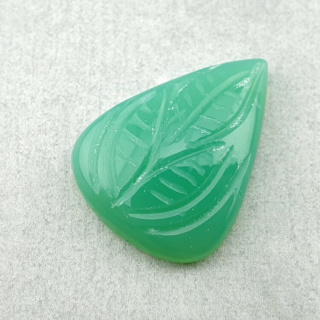 Chalcedony chryso cabochon carved 25x19 mm no 72