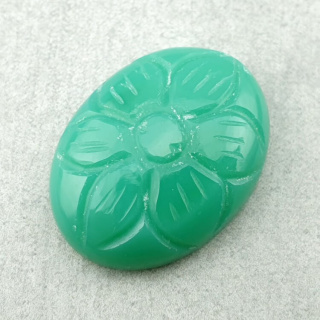 Chalcedony chryso cabochon carved 25x19 mm no 75