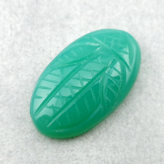 Chalcedony chryso cabochon carved 26x15 mm no 63