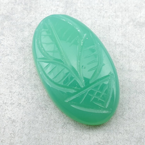 Chalcedony chryso cabochon carved 26x15 mm no 83 Chalcedony chryso cabochon carved 26x15 mm no 83