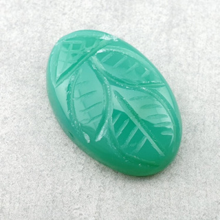 Chalcedony chryso cabochon carved 26x17 mm no 20