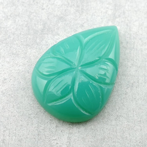 Chalcedony chryso cabochon carved 26x18 mm no 9 Chalcedony chryso cabochon carved 26x18 mm no 9