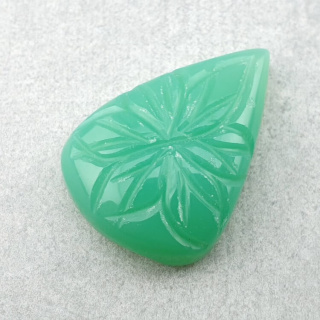 Chalcedony chryso cabochon carved 26x19 mm no 57