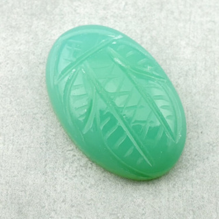 Chalcedony chryso cabochon carved 27x17 mm no 78