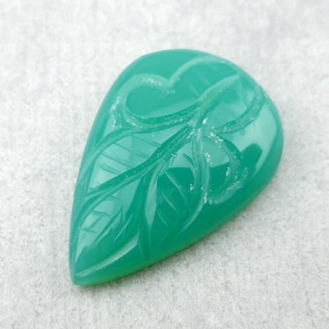 Chalcedony chryso cabochon carved 27x18 mm no 58 Chalcedony chryso cabochon carved 27x18 mm no 58