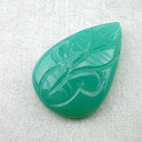 Chalcedony chryso cabochon carved 27x18 mm no 58 Chalcedony chryso cabochon carved 27x18 mm no 58