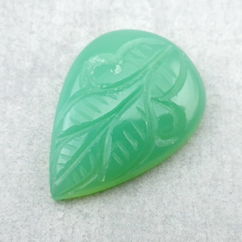 Chalcedony chryso cabochon carved 27x19 mm no 42 Chalcedony chryso cabochon carved 27x19 mm no 42