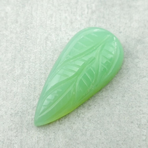 Chalcedony chryso cabochon carved 28x14 mm no 16 Chalcedony chryso cabochon carved 28x14 mm no 16