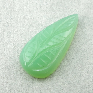 Chalcedony chryso cabochon carved 28x14 mm no 16