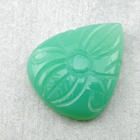 Chalcedony chryso cabochon carved 28x23 mm no 6 Chalcedony chryso cabochon carved 28x23 mm no 6