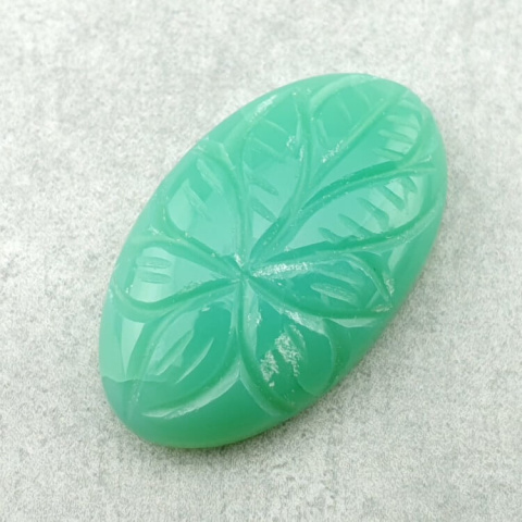 Chalcedony chryso cabochon carved 29x17 mm no. 69 Chalcedony chryso cabochon carved 29x17 mm no. 69