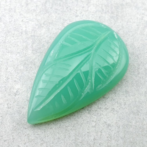 Chalcedony chryso cabochon carved 29x18 mm no 13 Chalcedony chryso cabochon carved 29x18 mm no 13