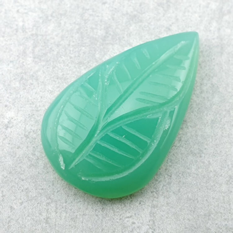 Chalcedony chryso cabochon carved 29x18 mm no 13 Chalcedony chryso cabochon carved 29x18 mm no 13