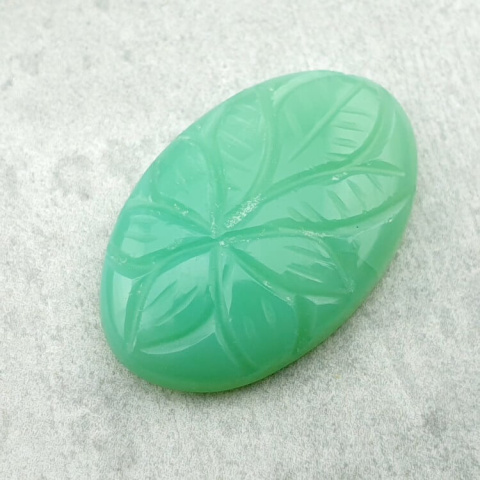 Chalcedony chryso cabochon carved 29x18 mm no 1 Chalcedony chryso cabochon carved 29x18 mm no 1
