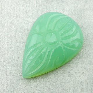 Chalcedony chryso cabochon carved 29x20 mm no. 21