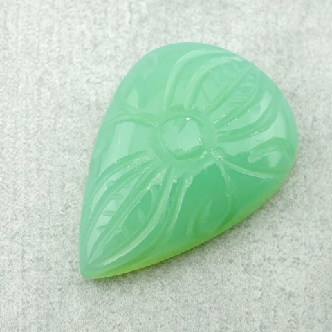 Chalcedony chryso cabochon carved 29x20 mm no. 21 Chalcedony chryso cabochon carved 29x20 mm no. 21