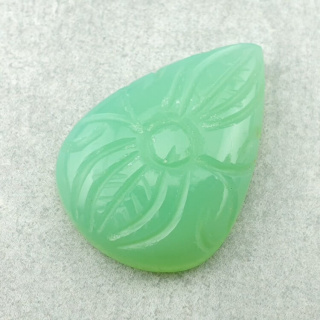 Chalcedony chryso cabochon carved 29x20 mm no 21