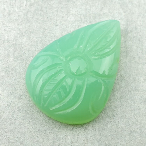 Chalcedony chryso cabochon carved 29x20 mm no. 21 Chalcedony chryso cabochon carved 29x20 mm no. 21
