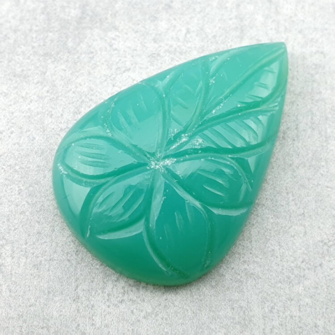 Chalcedony chryso cabochon carved 29x20 mm no 24 Chalcedony chryso cabochon carved 29x20 mm no 24