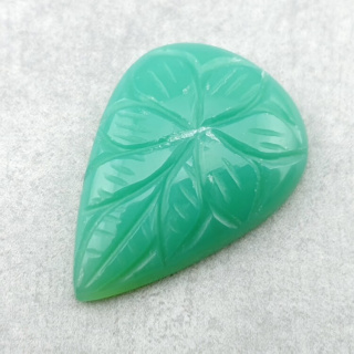 Chalcedony chryso cabochon carved 29x20 mm no 2