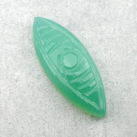 Chalcedony chryso cabochon carved 30x12 mm no 32